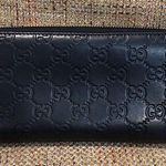  GUCCISSMA GG Embossed Black Leather Continental Full Zip Wallet Photo 1