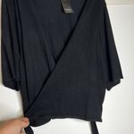 Torrid NWT Solid Black Wrap Short Elbow Wide Sleeve Top Photo 3