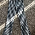 Black And White Checkered Soft Flare Pants Photo 0