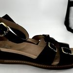 Dansko Astrid Wedge Sandals Nubuck Leather Scotchgard Ankle Strap Buckle Black 8 Photo 2