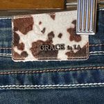 GRACE IN LA NWT Womens Blue Embroidered Lined Easy Fit Bootcut Jeans Size 28 Photo 12