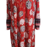 Cato  Red Floral Shift Dress with Bell Sleeves Size Large Wedding Guest Dress Photo 0