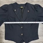 Vintage Original Alpen Trachten Cropped Jacket Blazer Puff Sleeve Tailored Sz 40 Black Photo 11