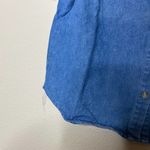 Brandy Melville Peyton Denim Crop Top Short Sleeve Blue Cotton Button-Front Sz S Photo 6