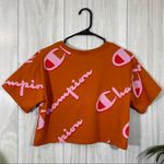 Champion Reverse Weave Crop Top Logo All Over Print Large Spell Out size XS Photo 3