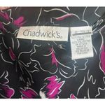 Chadwick's Vintage Skirt Sz 4P Black Purple Floral Midi Lined Fairycore Photo 2