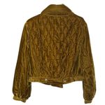 Free People Velvet Quilted Topaz Gold Bomber Oversized Jacket(Size XS) Photo 4