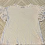 ALL SAINTS Women’s White Short Sleeve with Ruffle Sleeves Tee - Size S Photo 0