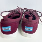 Toms Womens Del Rey Burgundy Washed Canvas Shoes 8.5 Photo 4