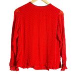 Ganni  Mullin Georgette Red Polka Dot Print Long Sleeve Blouse Size 4 Photo 5