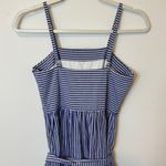 J.Crew  Garratt Tiered Striped Midi Dress Size 0 Blue White Beach Coastal Long Photo 6