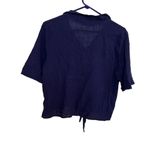 potter's pot Women’s Crop Top  Size XL Navy Blue 100% Cotton Photo 2