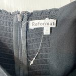 Reformation  Sigmund Dress Black Size 0 square-neck puff sleeves slit NWT Photo 5