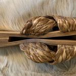 Avellini Straw Leather Sandals Size 41/10 Tan Photo 4