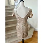 fab'rik  Gold Sequin Short Sleeve Open Back Mini Party Dress Bachelorette Photo 1
