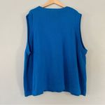 Maggie Barnes NWT  Vintage Blue Embroidered Vest Colorful Retro 4X Photo 3