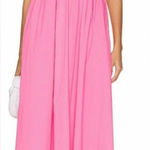 STAUD NWOT  Landry Shoulder-Tie Smocked Cotton Maxi Pink  Dress sz XL Photo 0