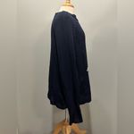 My Michelle Nautical Coastal Navy White Anchor Open Knit Oversized Lightweight Sweater XL Photo 4