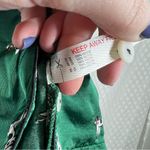 Anthropologie Green Satin Dog Print Pajama Set Photo 5