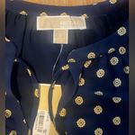 Michael Kors Golden Metallic Foiled Cold-Shoulder Blouse Photo 8