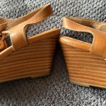 Sofft Cognac Woven Leather Slingback Wedge Sandals Size 6.5M Brown Photo 5