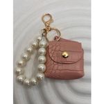 NWT‎ Mini Purse Keychain Pink Faux Leather with Pearl Handle, Coin Holder Photo 1
