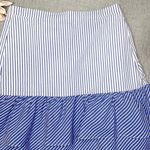 J.Crew Cocktail Hours Ruffle Striped Tiered Skirt Blue & White 4 NWT Photo 6