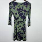 Boden Dress 4R Green Purple Floral Twist Front Fit Flare Romantic Dark Feminine Size 4 Photo 5