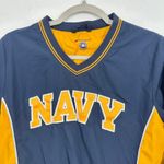 Champion  Navy Pullover Windbreaker Jacket V-Neck Yellow Trim Size S Gorpcore Photo 2