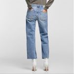 ZARA  Basic Z1975 Denim Straight Pearl Distressed Embellished Jeans 2 Photo 14