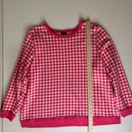 Talbots  Pink Gingham Print Sweatshirt Sz 2X Pullover‎ Long Sleeve Preppy Plus Photo 8