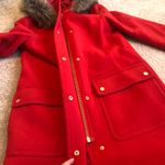 J.Crew Red Chateau Parka With Faux Fur Hood Womens Size 0 Winter Coat Jacket Photo 4