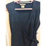 ExOfficio‎ Black Wrap Dress Sleeveless Textured Rayon Blend Casual Midi Dress Size M Photo 1