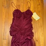 Vera Wang NWT  BRIDESMAID chiffon tulle maxi dress gown burgundy size 6 vintage Photo 6