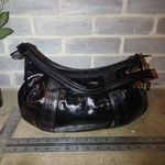 Brighton Leather Black Hobo Tassel Satchel Purse Bag Silver Tone Work of Art Photo 5