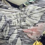 J. Jill Sz M Stretch Double V Neck Knit Midi Tropical Tank Dress Pockets Black Size M Photo 1