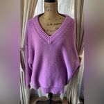 Free People  Alli V Neck Oversized Sweater In Iris Orchid Photo 1
