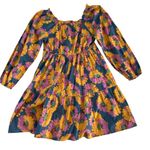 NEW Hudson Gray DressUp Women’s Balloon Sleeve Floral Tiered Dress Size Small Orange Photo 2