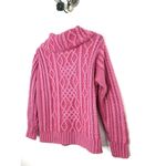 Aran Crafts Womens Pink Cable Knit Merino Wool Cardigan Sweater Size Large Photo 6