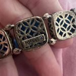 Fossil  stretchy square blue and gold tone bracelet Photo 5