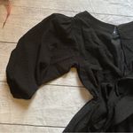 Anthropologie Francesca Balloon Sleeved Textured Romper Black Size XS Photo 8