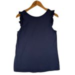 Boden Navy Blue Green Ruffle Sleeve Cotton Tank Tops Women's Size US 8 Lot of 2 Photo 2