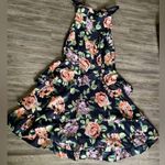 Sequin Hearts  Strapless Navy Floral Dress Photo 3