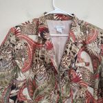 Anna And Frank Animal Print Jungle Long Sleeve Vintage Blazer Jacket Size Large Red Photo 4