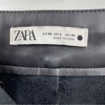 ZARA The Biker Black Faux Leather Vegan Moto Zipper Ankle Crop Pants womens 2 Photo 10
