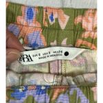 ZARA Boho Printed Green Drawstring Shorts Small Multicolor Festival Vibe Photo 3