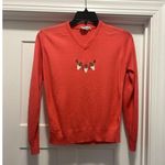 Vintage V Neck Pullover Embroidered Strawberry Sweater Cottagecore Women Medium Pink Photo 4