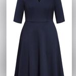 City Chic Black A-Line Midi Dress Scoop Neck Photo 5