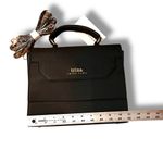 Trina Turk Vegan Leather Black Satchel Crossbody Strap Gold Hardware NWT Photo 7