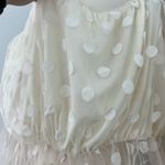 Nasty Gal New Size 14 Cream Dotted Long Sleeve Off Shoulder Cropped Blouse Photo 9